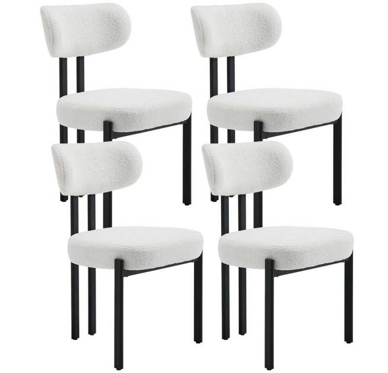 WAHSON OFFICE CHAIRS Esszimmerstuhl aus Teddystoff 2er Set Küchenstuhl mit Metallbeinen, Polsterstühle (4 St) von WAHSON OFFICE CHAIRS
