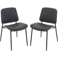 Wahson 2er Set Esszimmerstühle aus pu Leder, Küchenstühle mit Metallbeinen modern Polsterstühle Essstühle, Grau von WAHSON OFFICE CHAIRS