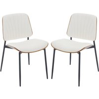 Wahson 2er Set Esszimmerstühle aus pu Leder, Küchenstühle mit Metallbeinen modern Polsterstühle Essstühle, Weiß von WAHSON OFFICE CHAIRS