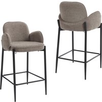 Wahson Barhocker 2er Set, Moderne Barstuhl aus Chenille mit Metallfüßen Dickes Sitzpolster, Bar Stool mit Doppelschichtige Rückenlehne, Braun Wahson Barhocker 2er Set, Moderne Barstuhl aus Chenille mit Metallfüßen Dickes Sitzpolster, Bar Stool mit Doppelschichtige Rückenlehne, Braun von WAHSON OFFICE CHAIRS