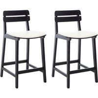 Wahson Barhocker 2er Set Barstühle PU-Leder Tresenhocker Bistrohocker Holz küchenhocker mit lehne für Kücheninsel, Schwarz von WAHSON OFFICE CHAIRS