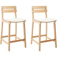 Wahson Barhocker 2er Set Barstühle PU-Leder Tresenhocker Bistrohocker Holz küchenhocker mit lehne für Kücheninsel, Weiß von WAHSON OFFICE CHAIRS