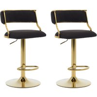 Wahson Office Chairs - Wahson Barhocker 2er Set aus Samt Drehbar Küchenhocker mit Rückenlehne für Hausbar, Schwarz Wahson Office Chairs - Wahson Barhocker 2er Set aus Samt Drehbar Küchenhocker mit Rückenlehne für Hausbar, Schwarz von WAHSON OFFICE CHAIRS