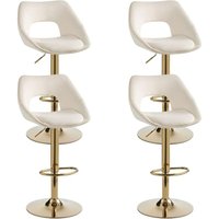 Wahson Barhocker 4er Set, Barstuhl Hochstuhl Höhenverstellbar mit Rückenlehne und Fußstütze aus Samt, Küchenhocker Moderner Bar Stool für Esszimmer, von WAHSON OFFICE CHAIRS