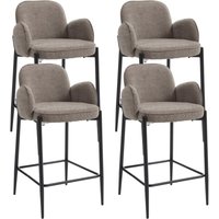 Wahson Barhocker 4er Set, Moderne Barstuhl aus Chenille mit Metallfüßen Dickes Sitzpolster, Bar Stool mit Doppelschichtige Rückenlehne, Braun Wahson Barhocker 4er Set, Moderne Barstuhl aus Chenille mit Metallfüßen Dickes Sitzpolster, Bar Stool mit Doppelschichtige Rückenlehne, Braun von WAHSON OFFICE CHAIRS