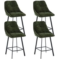 Wahson Barhocker 4er Set Barstuhl aus Chenille, küchenhocker Tresenhocker mit lehne, mit schwarzen Metallbeinen Fußstütze für Kücheninsel, Grün von WAHSON OFFICE CHAIRS