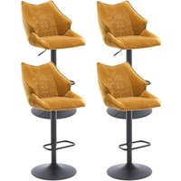 Wahson Barhocker 4er Set Tresenhocker Drehbar Gepolsterter Bistrohocker mit Rückenlehne und Fußstütze Küche, Gelb von WAHSON OFFICE CHAIRS