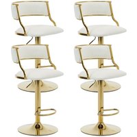 Wahson Barhocker 4er Set aus Samt Drehbar Küchenhocker mit Rückenlehne für Hausbar, Beige von WAHSON OFFICE CHAIRS