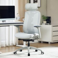 Wahson Bürostuhl, Schreibtischstuhl mit Verstellbarer Sitztiefe, Computerstuhl mit höhenverstellbarer Rückenlehne, 3D-Kopfstütze, Grau Wahson Bürostuhl, Schreibtischstuhl mit Verstellbarer Sitztiefe, Computerstuhl mit höhenverstellbarer Rückenlehne, 3D-Kopfstütze, Grau von WAHSON OFFICE CHAIRS