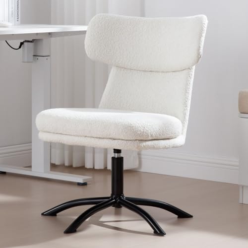 Wahson Bürostuhl ergonomisch Drehstuhl ohne Rollen Schreibtischstuhl Aesthetic für Arbeitszimmer/Büro, Teddystoff, Khaki von WAHSON OFFICE CHAIRS