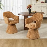 Wahson Esszimmersthl 2er Set aus Chenille, Moderner Drehstuhl mit Ausschnitt-Lehne, Polsterstuhl mit Armlehnen, Hellbraun Wahson Esszimmersthl 2er Set aus Chenille, Moderner Drehstuhl mit Ausschnitt-Lehne, Polsterstuhl mit Armlehnen, Hellbraun von WAHSON OFFICE CHAIRS