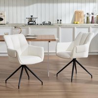 Wahson Esszimmerstühle 2er Set, 360° Drehbar Küchenstühle aus Chenille, Polsterstuhl mit Armlehne für Küche Wohnzimmer, Beige Wahson Esszimmerstühle 2er Set, 360° Drehbar Küchenstühle aus Chenille, Polsterstuhl mit Armlehne für Küche Wohnzimmer, Beige von WAHSON OFFICE CHAIRS