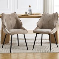Wahson Esszimmerstühle 2er Set, Chenille Küchenstuhl mit Gesteppte Rückenlehne, Moderner Polsterstuhl mit Metallbeinen, Khaki Wahson Esszimmerstühle 2er Set, Chenille Küchenstuhl mit Gesteppte Rückenlehne, Moderner Polsterstuhl mit Metallbeinen, Khaki von WAHSON OFFICE CHAIRS