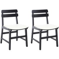 Wahson Esszimmerstühle 2er Set, Küchenstuhl Holz Wohnzimmerstuhl mit pu Lederpolster ergonomisches Polsterstuhl für Küche Esszimmer, Schwarz von WAHSON OFFICE CHAIRS