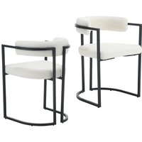 Wahson Office Chairs - Esszimmerstühle Wahson 2er Set, Küchenstuhl aus Teddystoff Polsterstühle mit schwarzen Metallbeinen, Moderne Eckstühle für von WAHSON OFFICE CHAIRS
