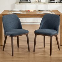 Wahson Esszimmerstühle 2er Set, Leinen Küchenstuhl mit Holzbeinen, Gepolsterte Wohnzimerstühle mit lehne, Blau Wahson Esszimmerstühle 2er Set, Leinen Küchenstuhl mit Holzbeinen, Gepolsterte Wohnzimerstühle mit lehne, Blau von WAHSON OFFICE CHAIRS