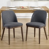 Wahson Esszimmerstühle 2er Set, Leinen Küchenstuhl mit Holzbeinen, Gepolsterte Wohnzimerstühle mit lehne, Schwarz Wahson Esszimmerstühle 2er Set, Leinen Küchenstuhl mit Holzbeinen, Gepolsterte Wohnzimerstühle mit lehne, Schwarz von WAHSON OFFICE CHAIRS