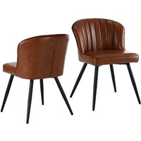 Wahson Office Chairs - Esszimmerstühle für Esszimmer aus pu leder Moderner Esszimmerstuhl Gebogene Linie Rückenlehne mit goldenem Fuß Braun 2er Set Wahson Office Chairs - Esszimmerstühle für Esszimmer aus pu leder Moderner Esszimmerstuhl Gebogene Linie Rückenlehne mit goldenem Fuß Braun 2er Set von WAHSON OFFICE CHAIRS