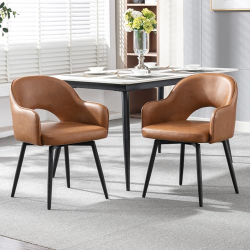 Wahson Esszimmerstühle 2er Set Samt Drehstuhl Modern Küchenstühle Drehbar Polsterstuhl mit Metallbeine armlehnstuhl für Wohnzimmer/Esszimmer von WAHSON OFFICE CHAIRS