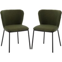 Wahson Office Chairs - Wahson Esszimmerstühle 2er Set aus Leinen, Küchenstühle mit Metallgestell, Moderne Polsterstuhl ohne Armlehne, Grün Wahson Office Chairs - Wahson Esszimmerstühle 2er Set aus Leinen, Küchenstühle mit Metallgestell, Moderne Polsterstuhl ohne Armlehne, Grün von WAHSON OFFICE CHAIRS