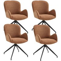 Wahson Esszimmerstühle 4er Set, 360°Küchenstühle Drehbar mit Rückenlehne, Küche Gepolsterte Akzentstühle aus Chenille, Braun von WAHSON OFFICE CHAIRS
