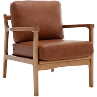 Wahson Loungesessel Vintage Sessel Wohnzimmer Relaxsessel mit Holzgestell, Leinen, Braun von WAHSON OFFICE CHAIRS