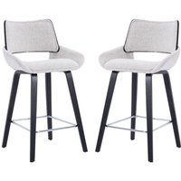 Wahson Moderne Barhocker 2er Set Barstuhl mit Massivholzbeinen Tresenhocker Bistrohocker mit Fußstützen, Chenille, Grau Wahson Moderne Barhocker 2er Set Barstuhl mit Massivholzbeinen Tresenhocker Bistrohocker mit Fußstützen, Chenille, Grau von WAHSON OFFICE CHAIRS