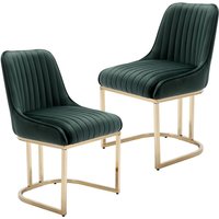 Wahson Office Chairs - Esszimmerstühle für Küche aus Samt mit Lehne mit goldenem Metallbein Grün 2er Set Wahson Wahson Office Chairs - Esszimmerstühle für Küche aus Samt mit Lehne mit goldenem Metallbein Grün 2er Set Wahson von WAHSON OFFICE CHAIRS