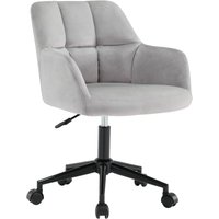 Bürostuhl aus Samt 360°drehbar für Büro oder Wohnzimmer Polsterstuhl mit Rollen Grau Wahson von WAHSON OFFICE CHAIRS