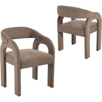 Wahson Office Chairs - Esszimmerstühle 2er Set, gepolsterter Küchenstühle mit Curved Back Nordic Armlehnstuhl aus Chenille Loungesessel für von WAHSON OFFICE CHAIRS