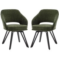 Wahson Office Chairs - Esszimmerstühle Drehbar aus Chenille mit Armlehnen Metallgestell Grün 2er Set Wahson von WAHSON OFFICE CHAIRS