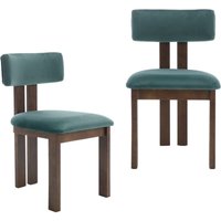 Wahson Office Chairs - Esszimmerstühle Mid Century Samt Küchenstühle mit Rückenlehne Stuhl Samt Grün für Esszimmer/Wohnzimmer, Grün 2er Set Whson von WAHSON OFFICE CHAIRS