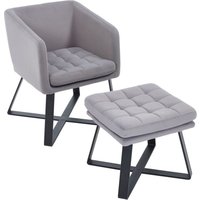 Wahson Office Chairs - Relaxsessel in Samt gepolsterter Sessel mit Fußhocker Moderne Freizeit Wanne Stuhl mit Metallbeinen für Schlafzimmer von WAHSON OFFICE CHAIRS