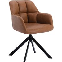 Wahson Office Chairs - Sessel Schreibtischstuhl drehbar Drehstuhl ohne Rollen Moderner Armlehnstuhl für Wohnzimmer, Kunstleder, Braun von WAHSON OFFICE CHAIRS