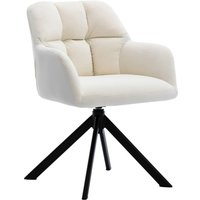 Sessel Schreibtischstuhl drehbar Drehstuhl ohne Rollen Moderner Armlehnstuhl für Wohnzimmer, Samt, Beige von WAHSON OFFICE CHAIRS