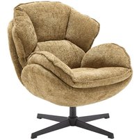 Wahson Relaxsessel aus Chenille, Bequemer Sessel Wohnzimmer Relaxsessel mit Armlehnen, 360° drehbarer Loungesessel mit dickem Kissen, Gelb von WAHSON OFFICE CHAIRS