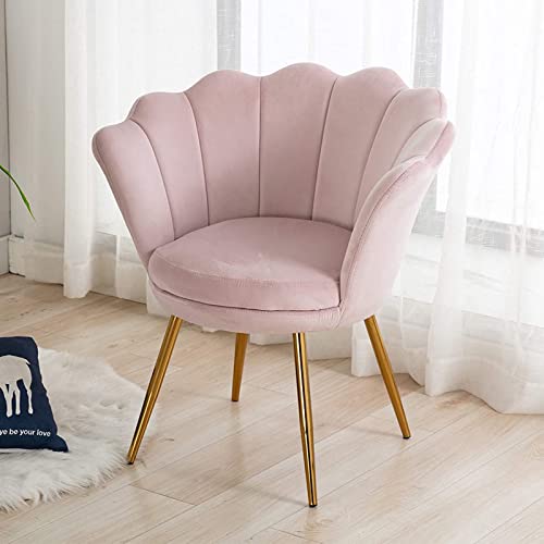 Wahson Sessel für Schlafzimmer Weicher Samt Armlehnstuhl mit Vergoldeten Metallbeinen,Freizeitsessel für Wohnzimmer/Vanity (Blassrosa) von WAHSON OFFICE CHAIRS