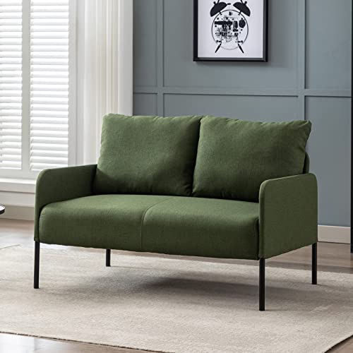 Wahson Sofa 2 Sitzer Couch mit Lehne, gepolsterter Sessel Loungesofa Stoffsofa Metallrahmen, Doppelsofa für Wohnzimmer Empfang Café 120 x 76.5 x 80 cm von WAHSON OFFICE CHAIRS