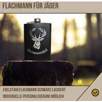 Flachmann Für Jäger - Personalisierbarer Flachmann, Geschenk Jäger, Edelstahl, Gravur Möglich, Jagdausrüstung Flachmann Für Jäger - Personalisierbarer Flachmann, Geschenk Jäger, Edelstahl, Gravur Möglich, Jagdausrüstung von WAHolzliebe