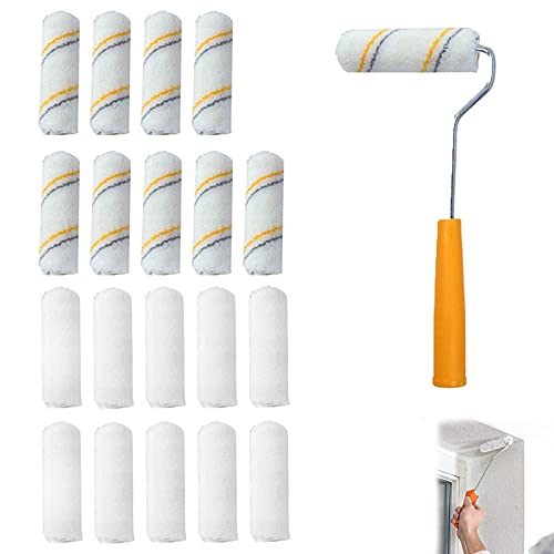 Wandfarbe Farbe Rollerpinsel Farbwalze Pinsel Set Roller Walze Farbrollen Wandfarbe Mini Farbwalze Farbroller Farbroller Set Wandfarbe FüR Fassadenfarben GebäUdedekoration 30 X 10 Cm 20 StüCke von WAIBBU
