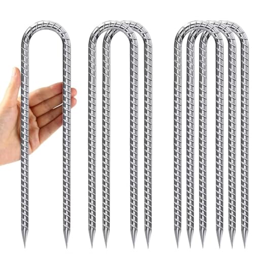 Bodenanker-Trampolin-U-Form, Zeltheringe 30cm Erdanker Bodenanker Verzinkt Heringe ErdnäGel Stabil Zelt Metall Haken für Camping Die Sicherung Von Zaun Zelten Gartenarbeit Usw 6pcs von WAIMDIKUL