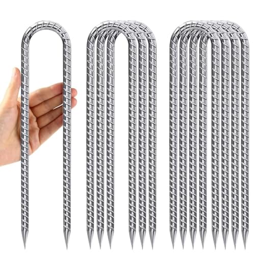 Bodenanker-Trampolin-U-Form, Zeltheringe 30cm Erdanker Bodenanker Verzinkt Heringe ErdnäGel Stabil Zelt Metall Haken für Camping Die Sicherung Von Zaun Zelten Gartenarbeit Usw 8pcs von WAIMDIKUL
