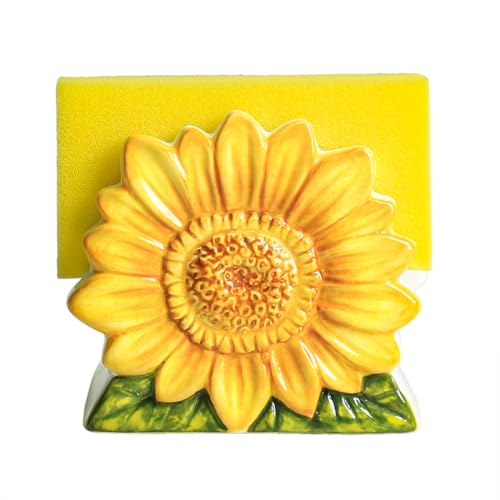 WAIT FLY Keramik-Sonnenblumen-Schwammhalter für Küchenspüle, Schwammregal, Spülbecken-Organizer, Sonnenblumen-Scheuerschwamm und Geschirrschwammhalter WAIT FLY Keramik-Sonnenblumen-Schwammhalter für Küchenspüle, Schwammregal, Spülbecken-Organizer, Sonnenblumen-Scheuerschwamm und Geschirrschwammhalter von WAIT FLY