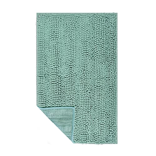 WAITER TREE Badematten Aqua Badteppiche rutschfeste Badvorleger 50x80cm Badteppich Hochwertige Badteppiche aus Mikrofaser Chenille Teppich Weicher Waschbar Badteppich von WAITER TREE