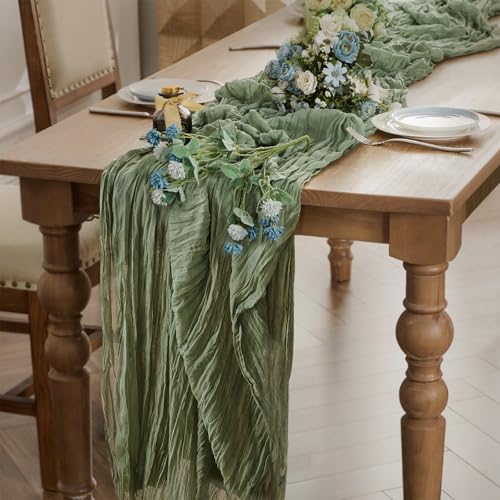WAITER TREE Seihtuch-Tischläufer Käsetuch Chiffon Tischläufer Langer böhmischer Tischläufer Lange böhmische Tischläufer für Baby Baxi Dusche Hochzeit Geburtstag Party Dekoration von WAITER TREE