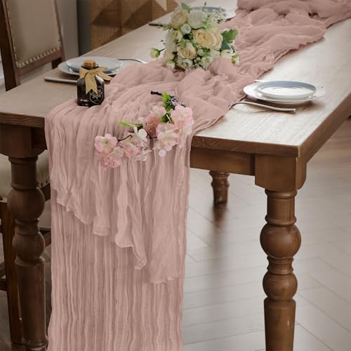 WAITER TREE Seihtuch-Tischläufer Käsetuch Chiffon Tischläufer Langer böhmischer Tischläufer Lange böhmische Tischläufer für Baby Baxi Dusche Hochzeit Geburtstag Party Dekoration von WAITER TREE