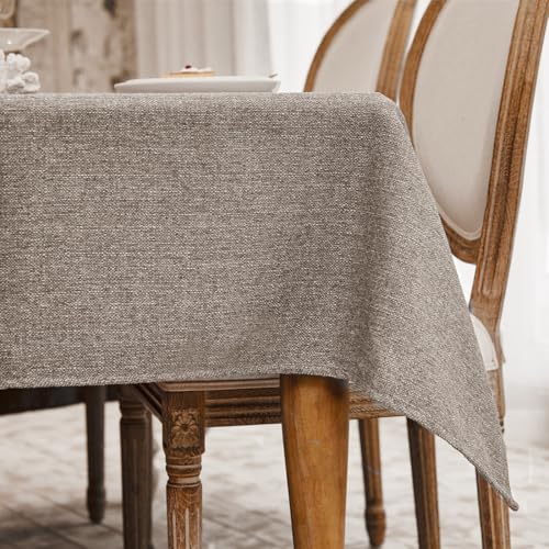 WAITER TREE Tischdecke leinen Hochwertig Tischdecke Abwaschbar Tischtuch Pflegeleichte Tischdecke Leinenoptik Wasserdicht Tischdecke Lotuseffekt Reisbraun 140 x 240 cm von WAITER TREE