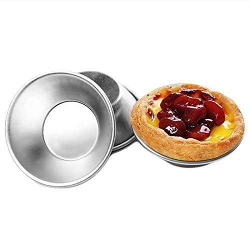 WAITLOVER 10 Stück Aluminium Portugiesischer Stil Ei Tart Form Obst Kuchen Form Kleine De Pasteis Runde Nata Ofen Werkzeug Backen Backen von WAITLOVER