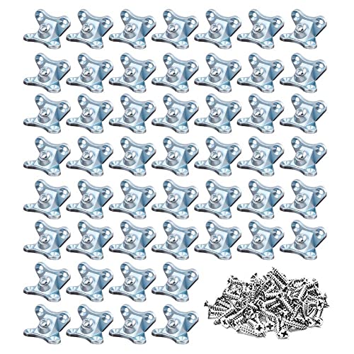 WAITLOVER 50 x abnehmbare Eckstreben, rechtwinklig, L-förmige Stützverbinder, Halterungen für Holz und Ihre Möbel, mit 200 Schrauben, blau von WAITLOVER