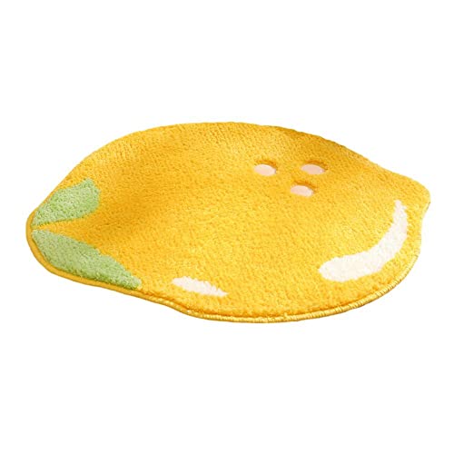 WAITLOVER Badezimmer-Bodenmatte Fruchtmatte Beflockung Pfirsich Zitrone Eingangsform Ananas F3R7 Erdbeer-Schlafzimmer-Pad-Fuß von WAITLOVER